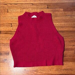 Eesome Vibrant Red Ribbed Crop Top